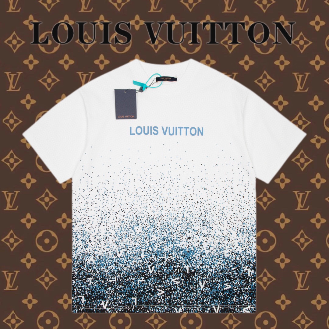 路易 lv 2023新款 漸變滿身印花T恤