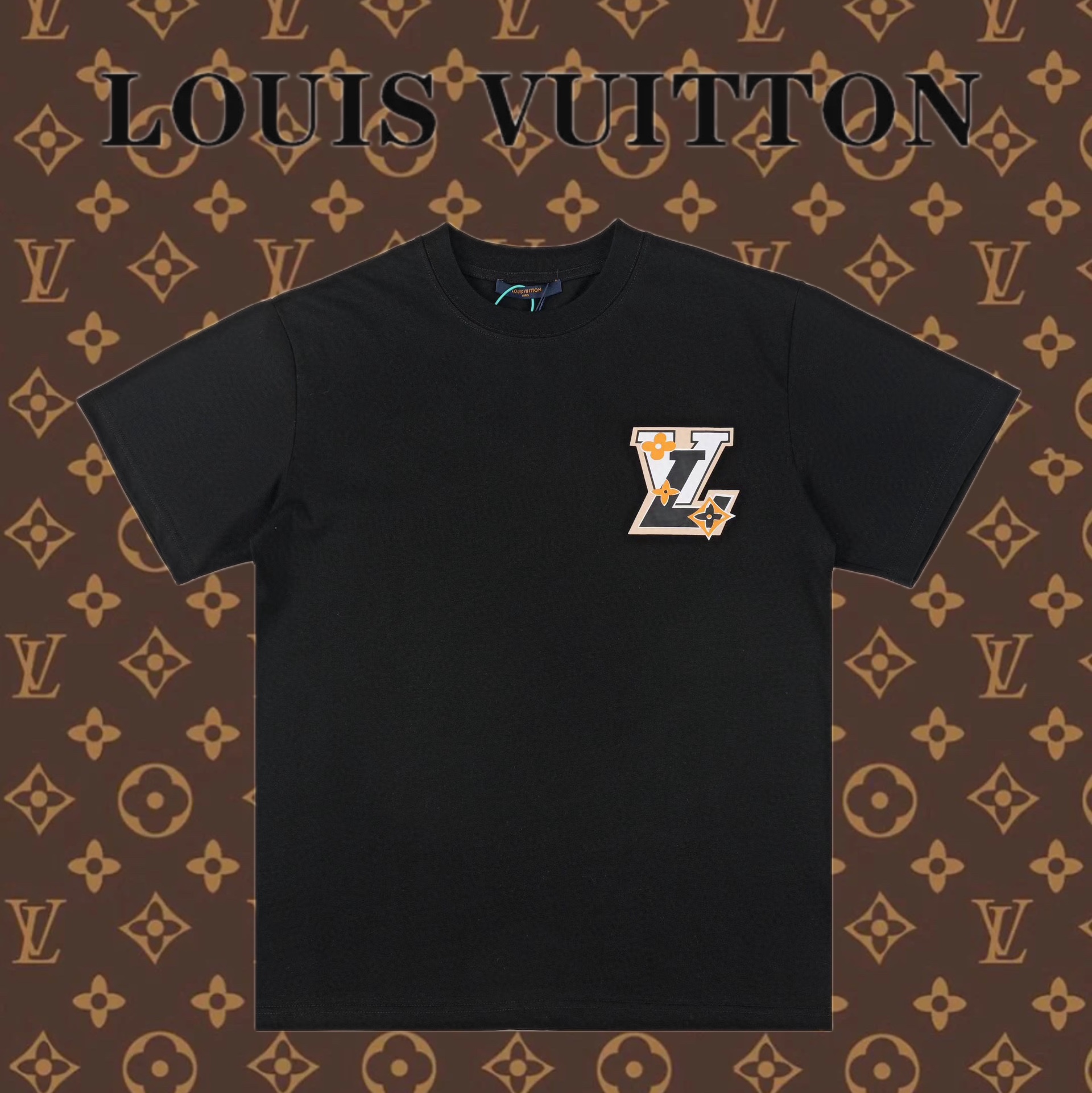 1v 2023ss  拼色logo印花T恤短袖