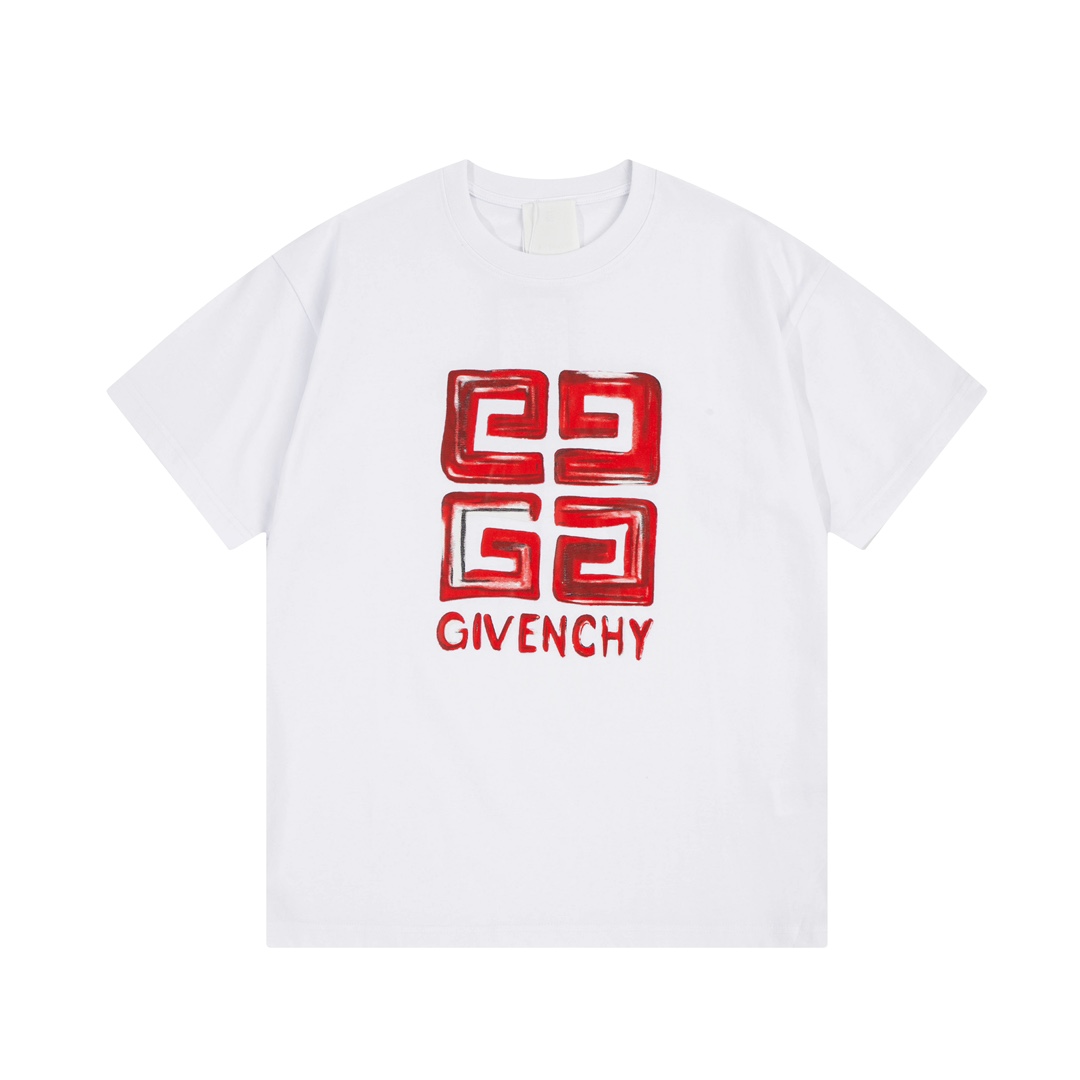 GIVENCHY 紀梵希 紅色水彩塗鴉Logo標識精緻升級