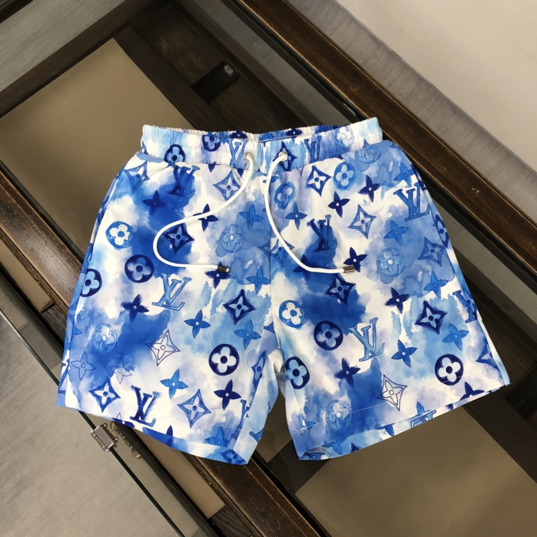 LV 2023最新款官網走秀款 lns網紅爆款沙灘褲 滿花沙灘褲