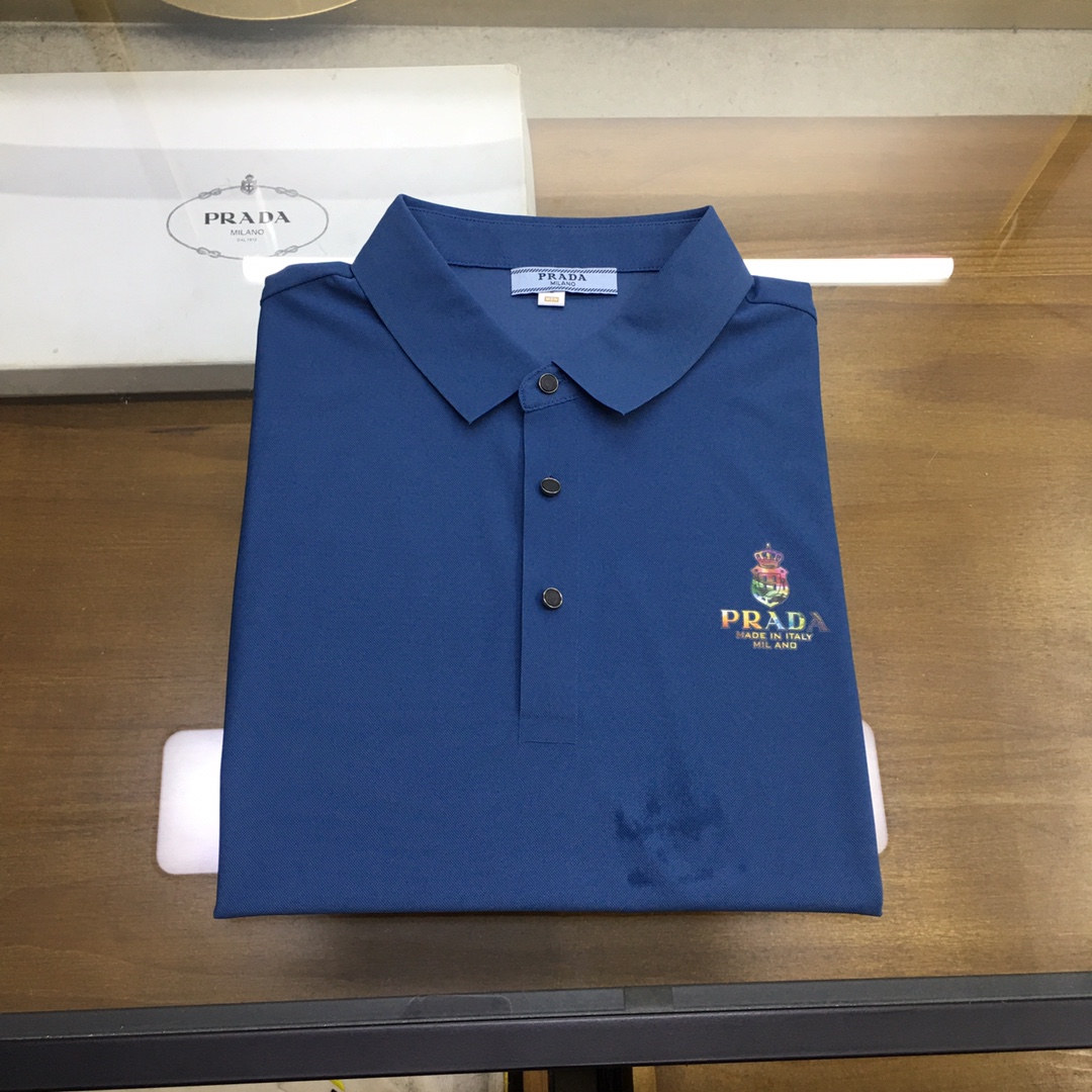 高端品質【Prad....】2023ss春夏新款Polo翻領短袖
