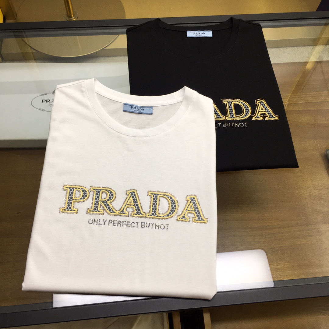 【Prad...】 2023新品休閒圓領短袖T恤