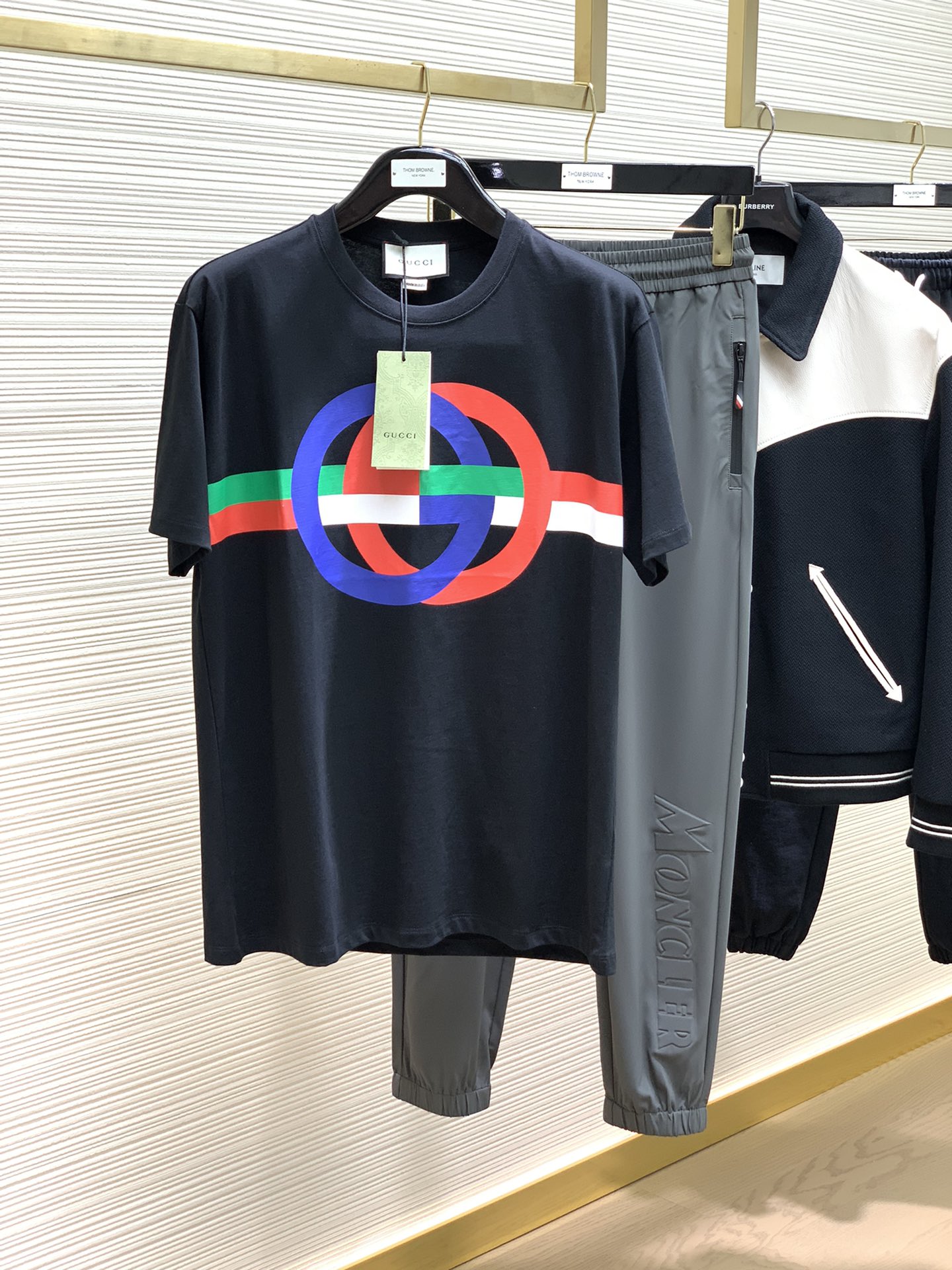 gucci古馳圓形GG印花棉T