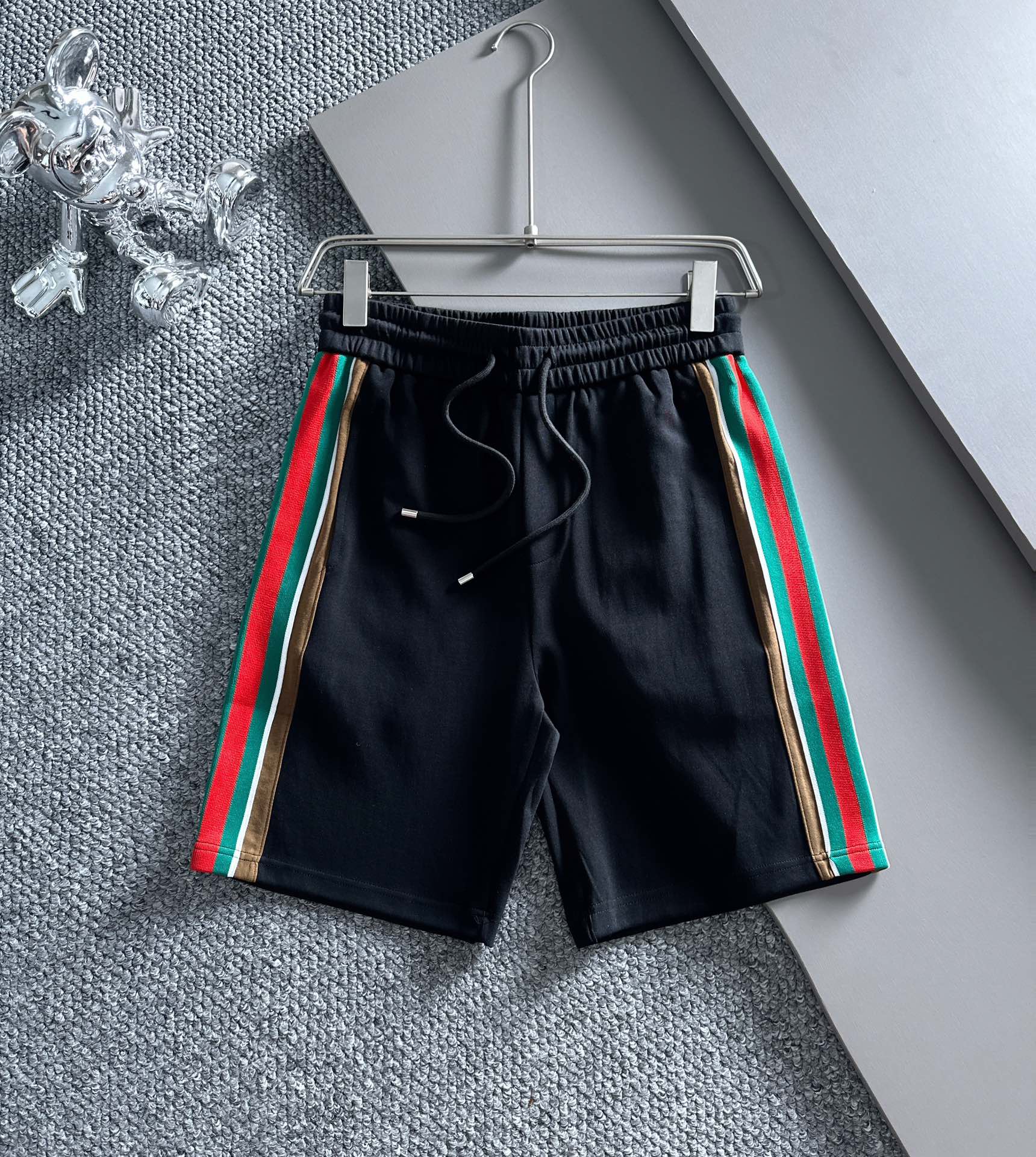 Gucci2023夏季新款側邊高密度拼接織帶短褲