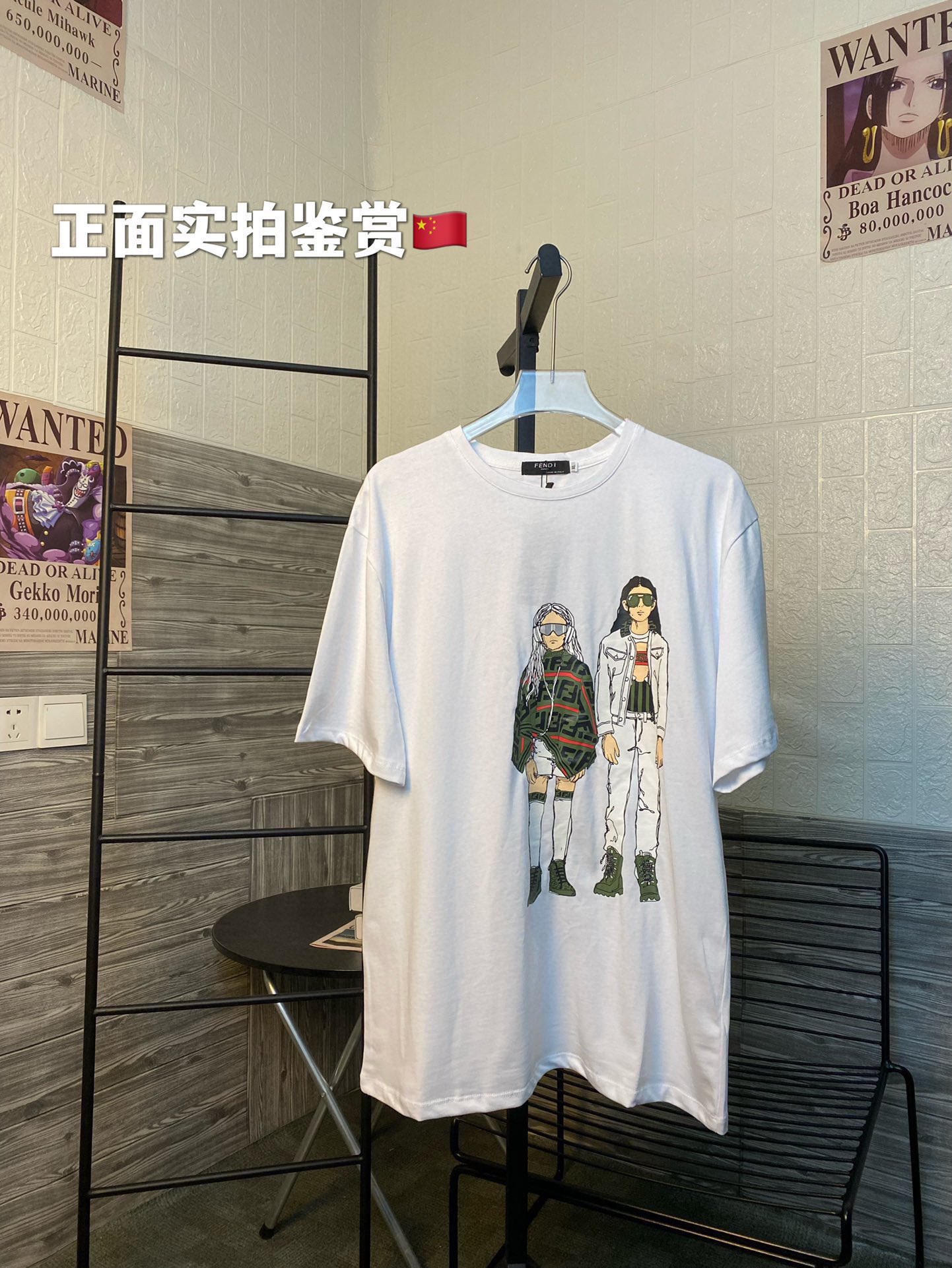 芬迪最新春夏動漫人物logo印花短袖T恤