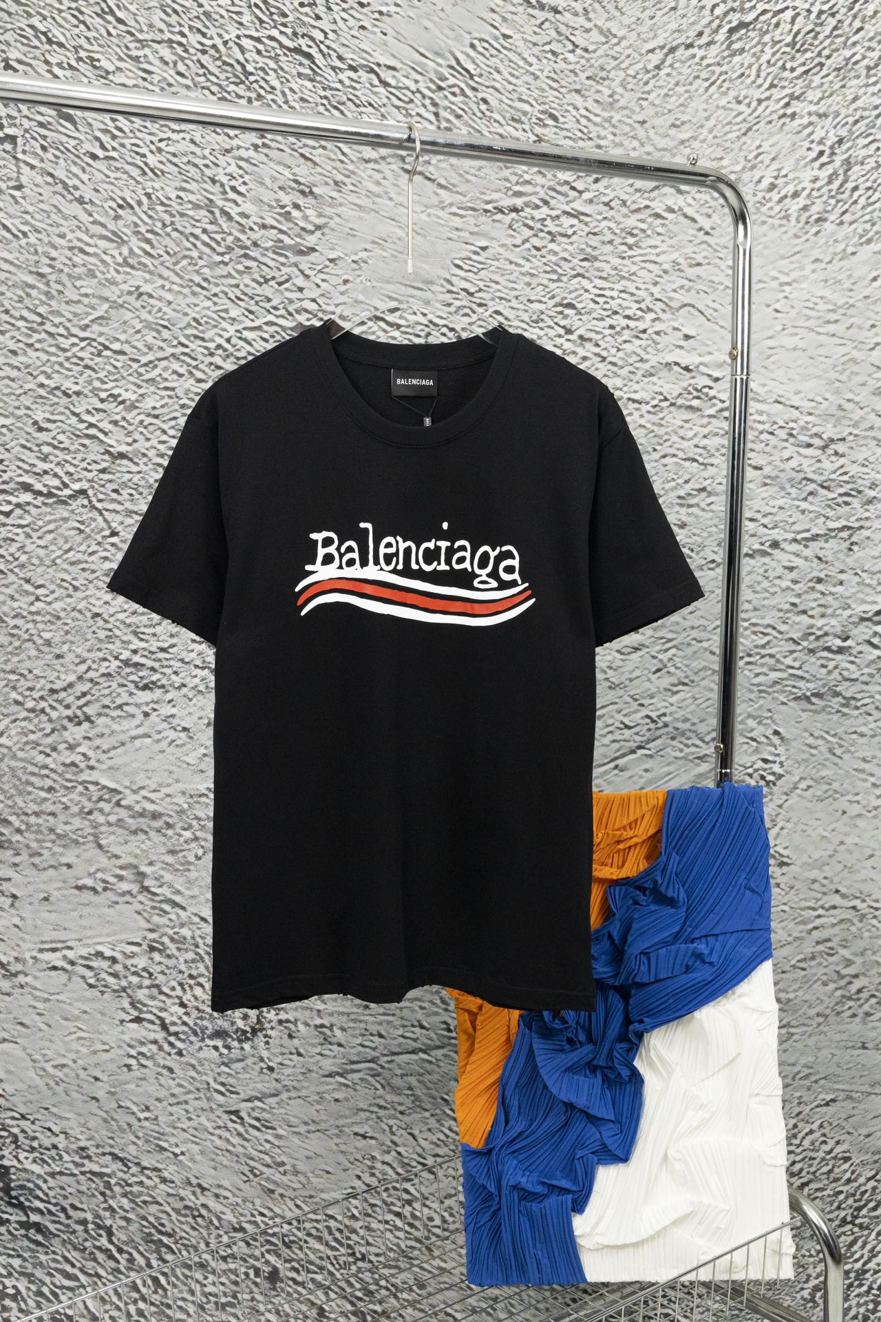 23S 巴黎世家 Balenciaga前後海浪標誌磨破短袖