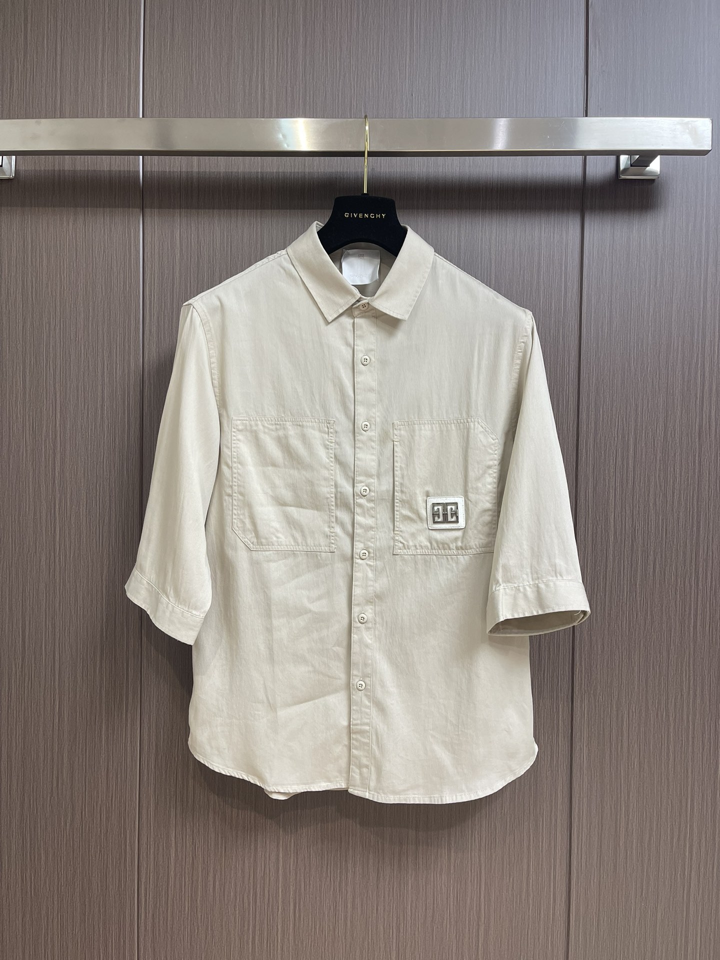 Givenchy 全棉水洗工裝短袖襯衣