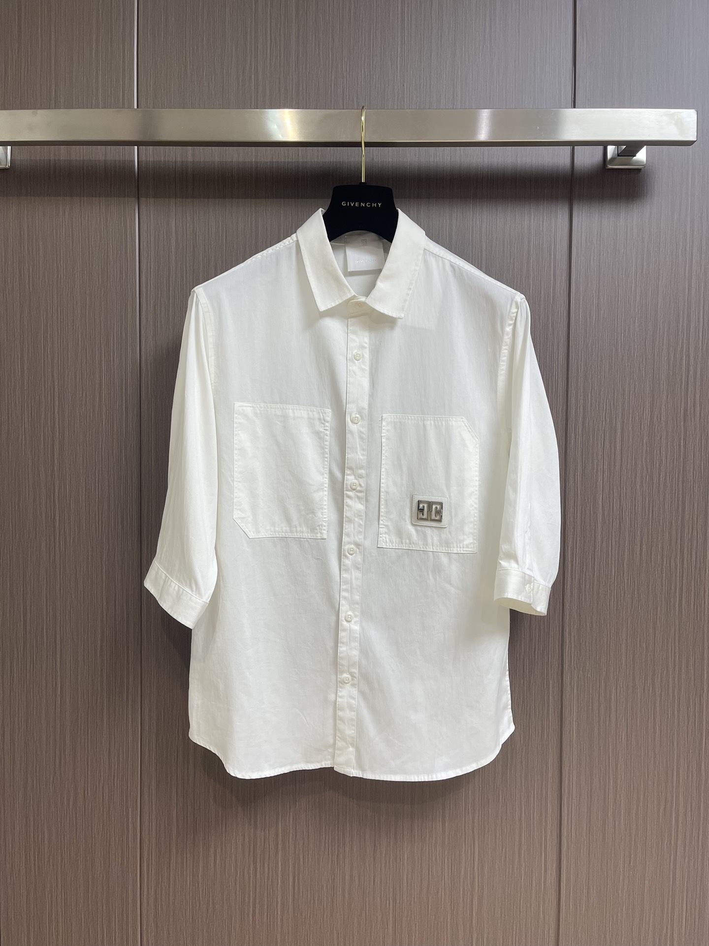 Givenchy 全棉水洗工裝短袖襯衣
