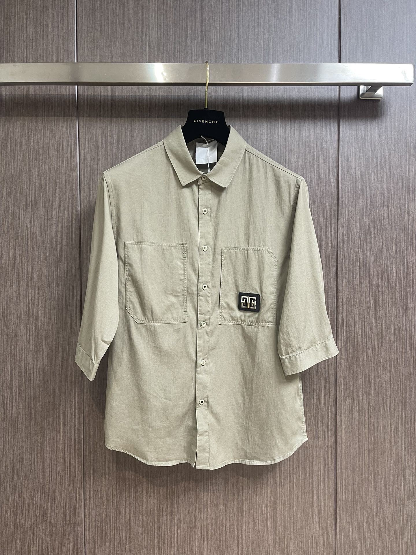 Givenchy 全棉水洗工裝短袖襯衣