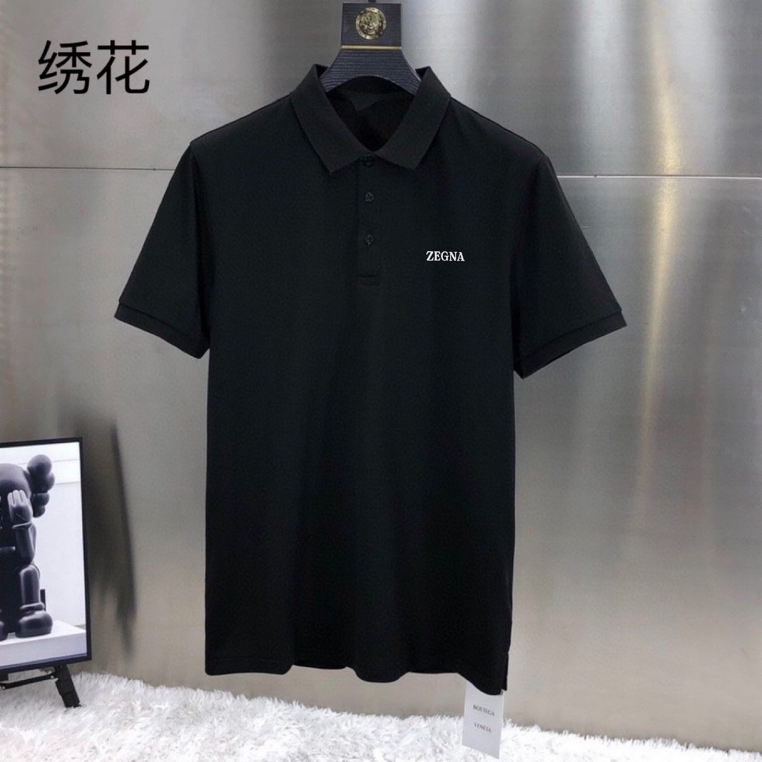 ZEGNA傑尼亞 【小刺繡】2023夏季男士新款翻領短袖POLO衫