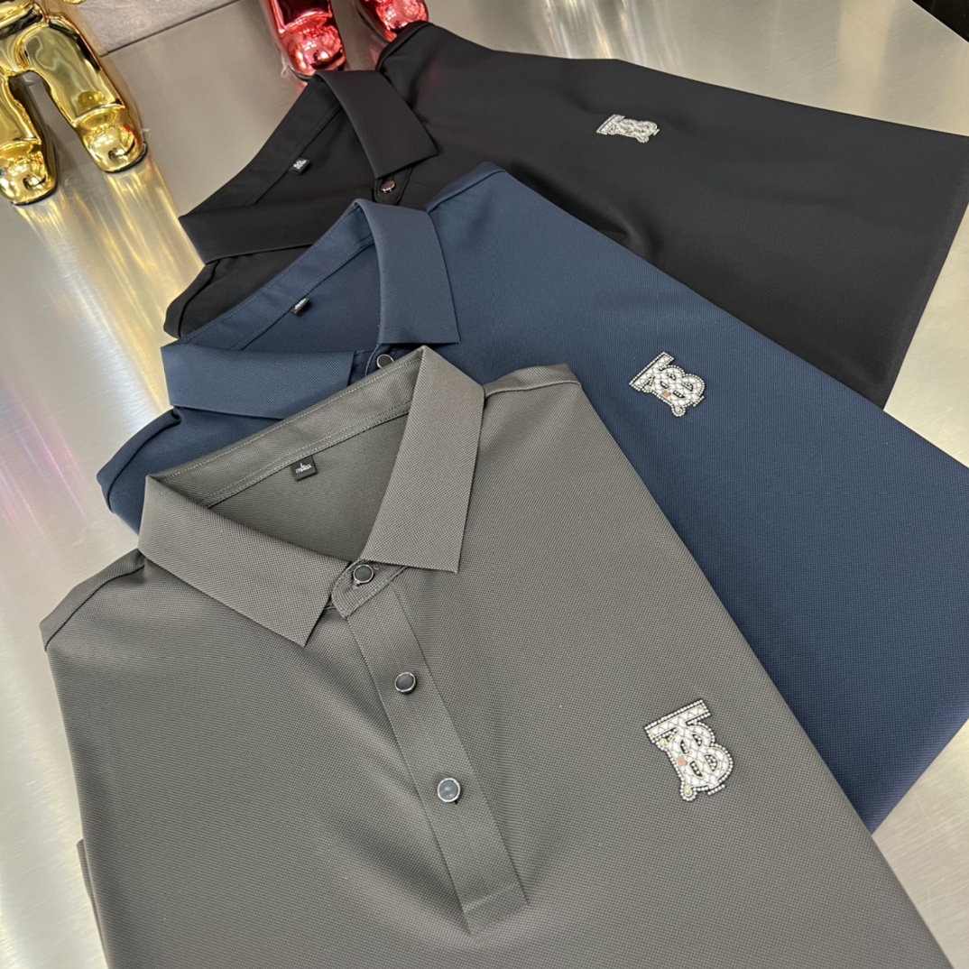 Burberry/巴寶莉 春夏新品 三標齊全 薄款無痕輕奢翻領短袖Polo衫