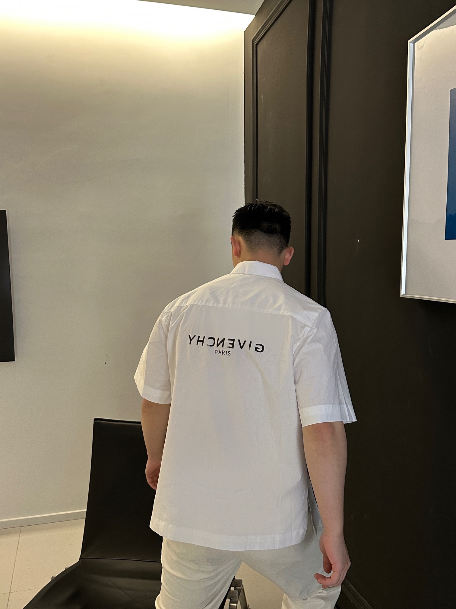GIVENCHY/紀梵希 字母印花短袖襯衫