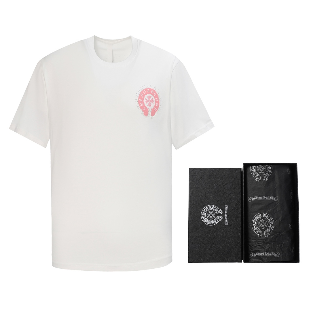 Chrome Hearts CH 克羅心重工印花馬蹄燙鑽重工印花短袖T桖