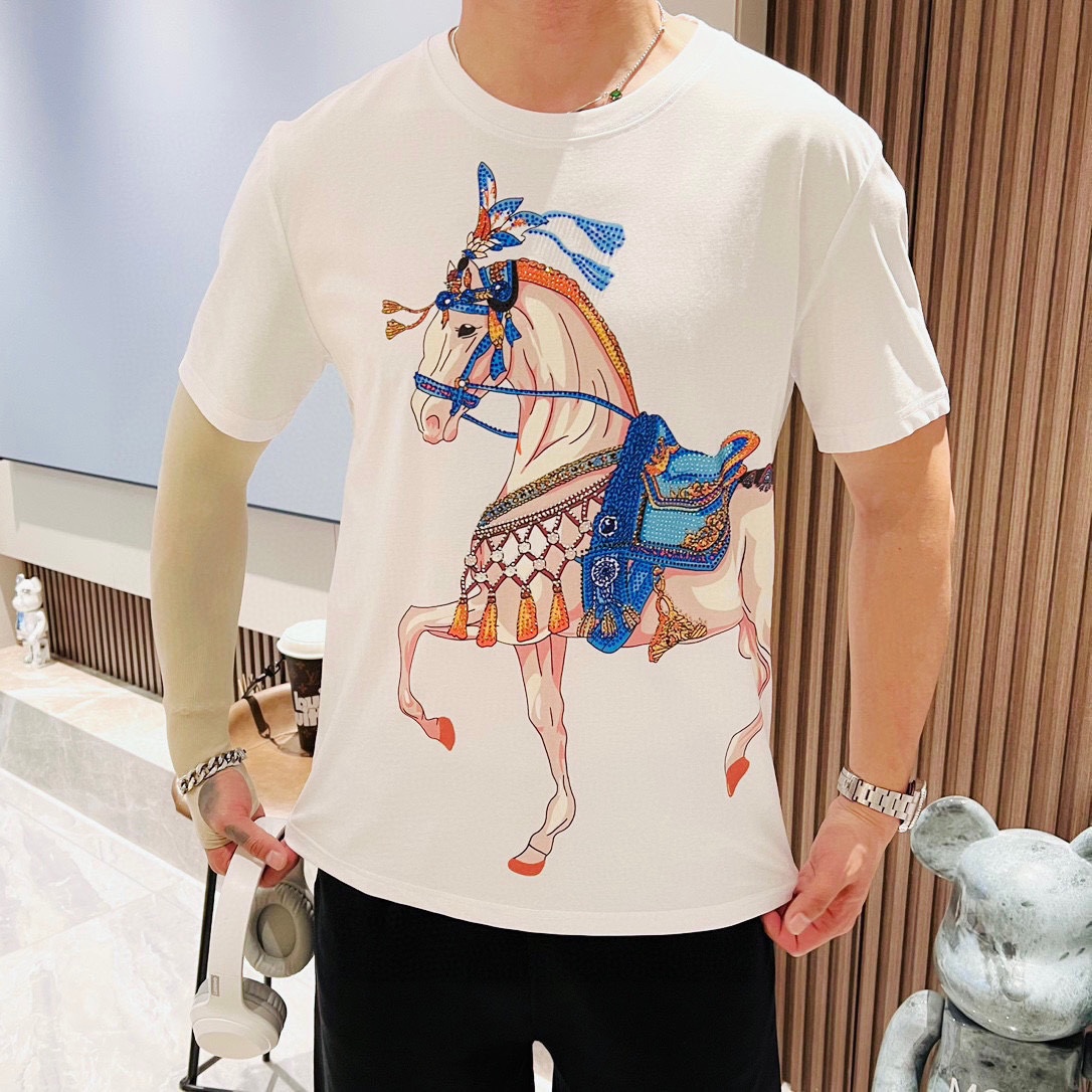 愛馬仕  2023ss春夏圓領短袖