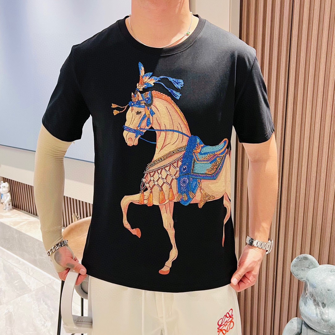 愛馬仕  2023ss春夏圓領短袖