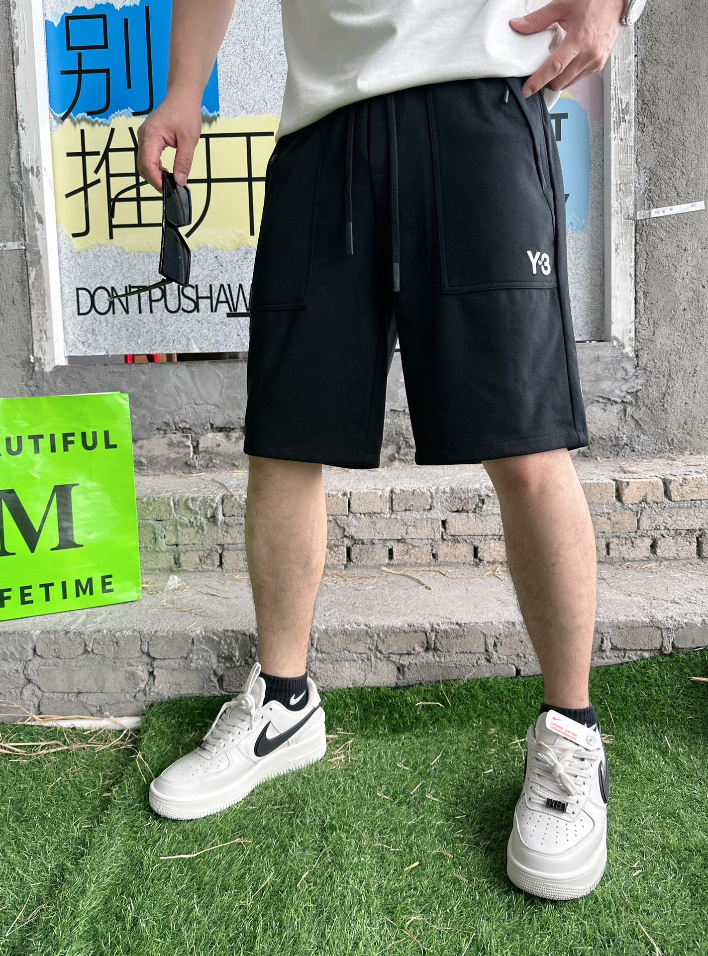 Y3    2023夏季新款男士休閒短褲