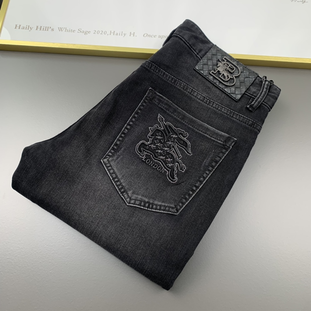 Burberry巴寶莉  2023ss春夏新款高檔男士牛仔褲