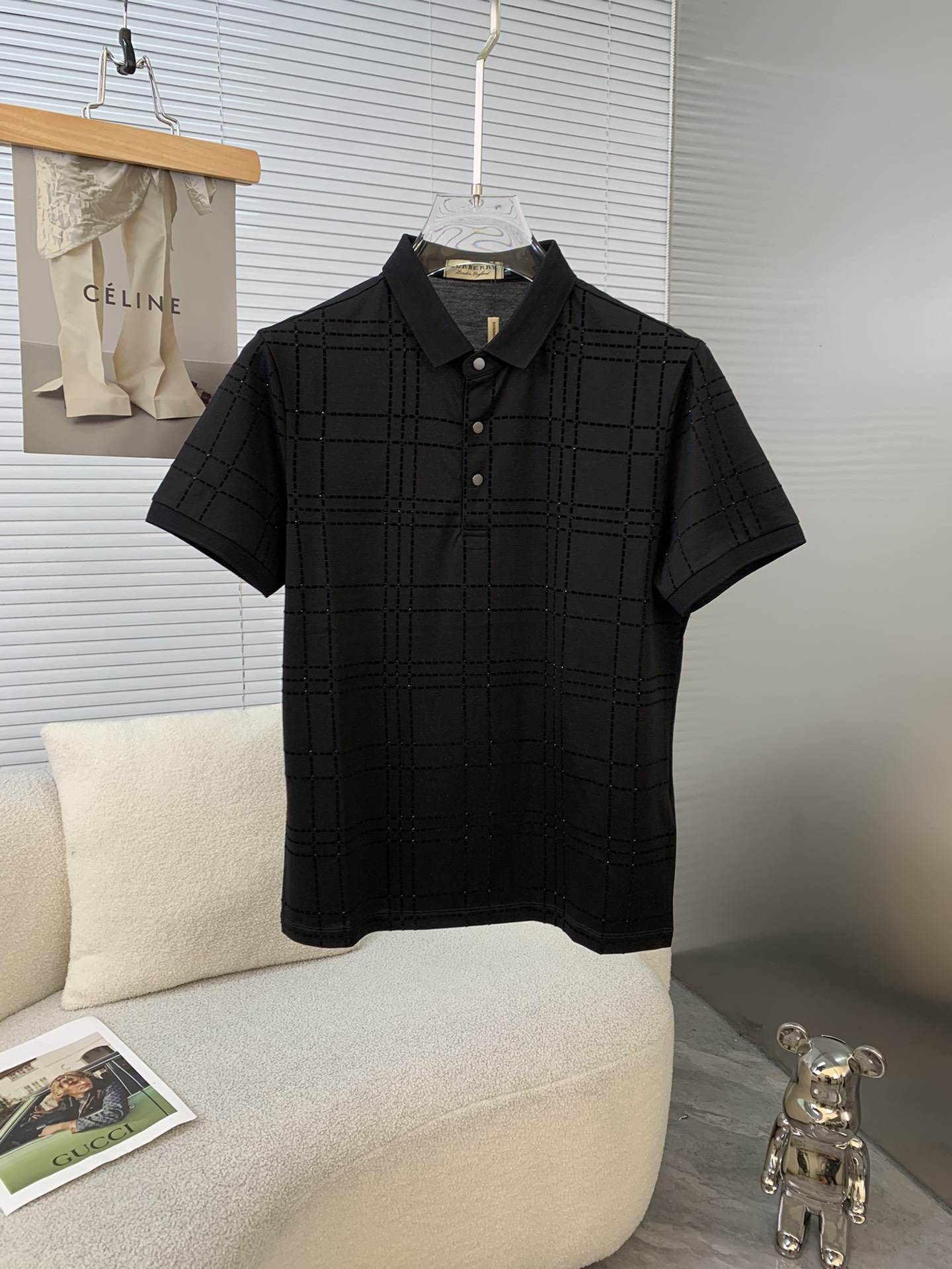 Burberry巴寶莉  2023ss春夏新款萊賽爾柔絲短袖翻領polo衫