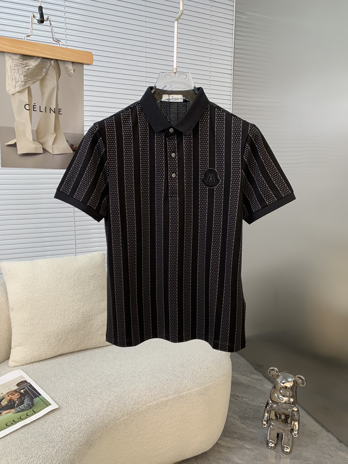 Moncler蒙口  2023ss春夏新款萊賽爾柔絲短袖翻領polo衫