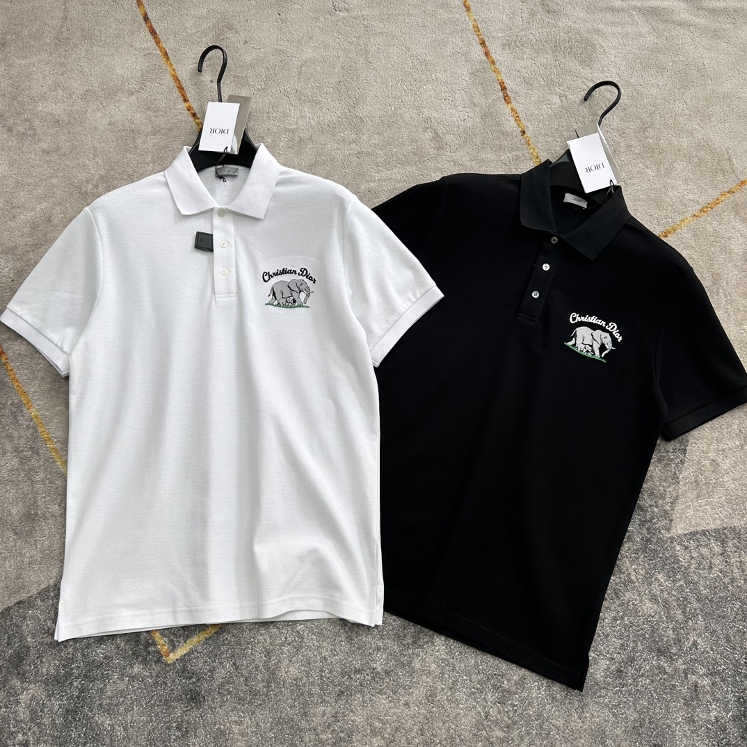 純原Dior 男士字母cd翻領polo衫