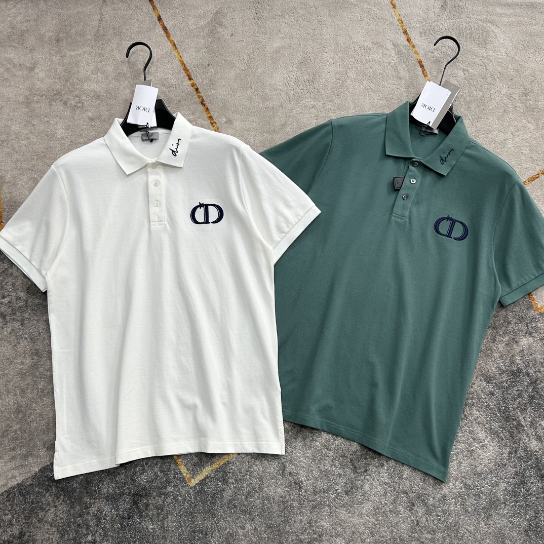 純原Dior 男士字母cd翻領polo衫