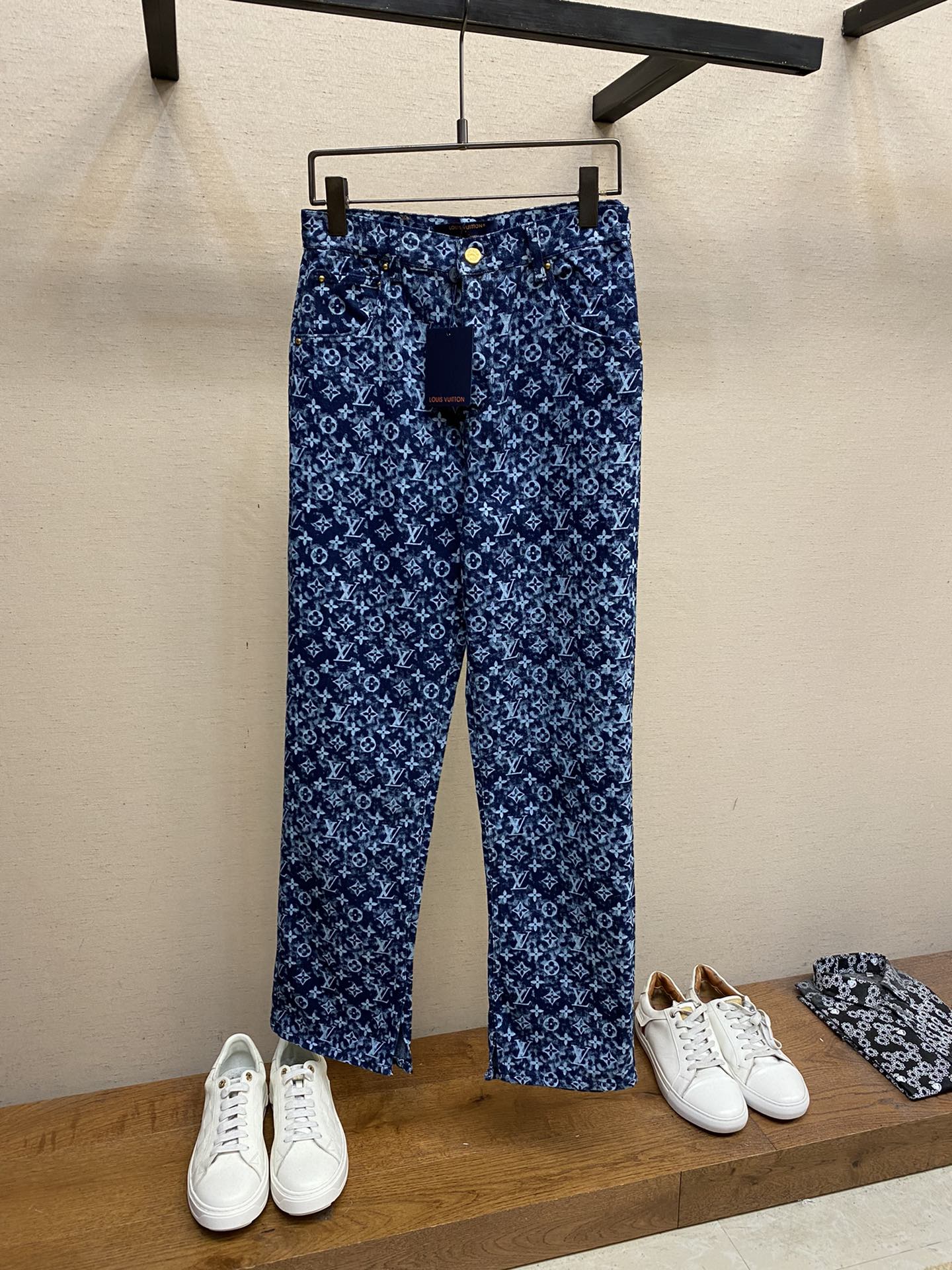 LOUIS VUITTON/路易威登 新款 劉憲華同款老花做舊牛仔褲