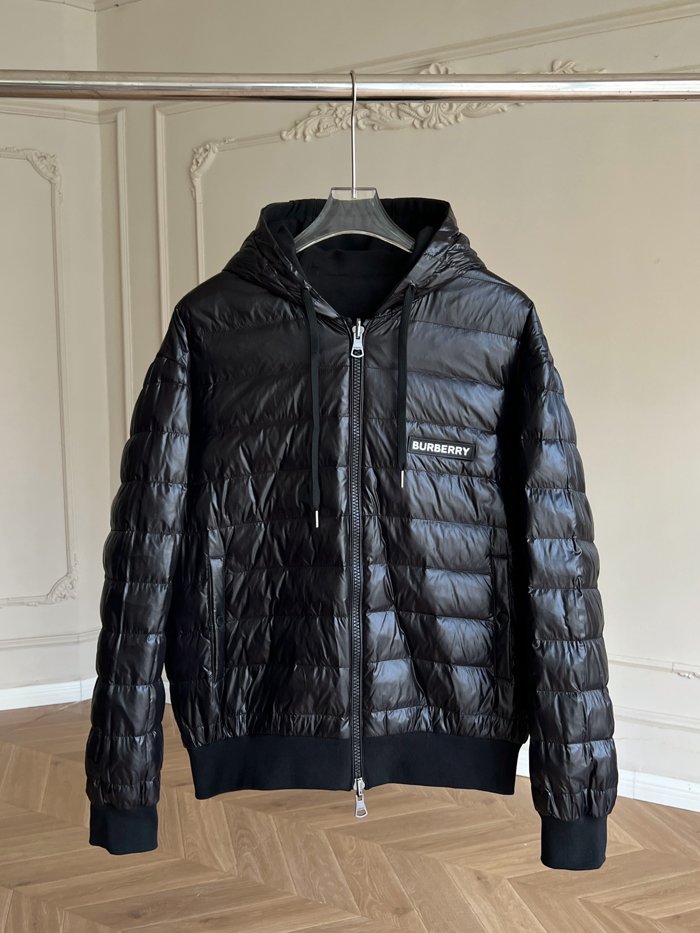 Burberry/巴寶莉 雙面拉鏈連帽羽絨服夾克外套