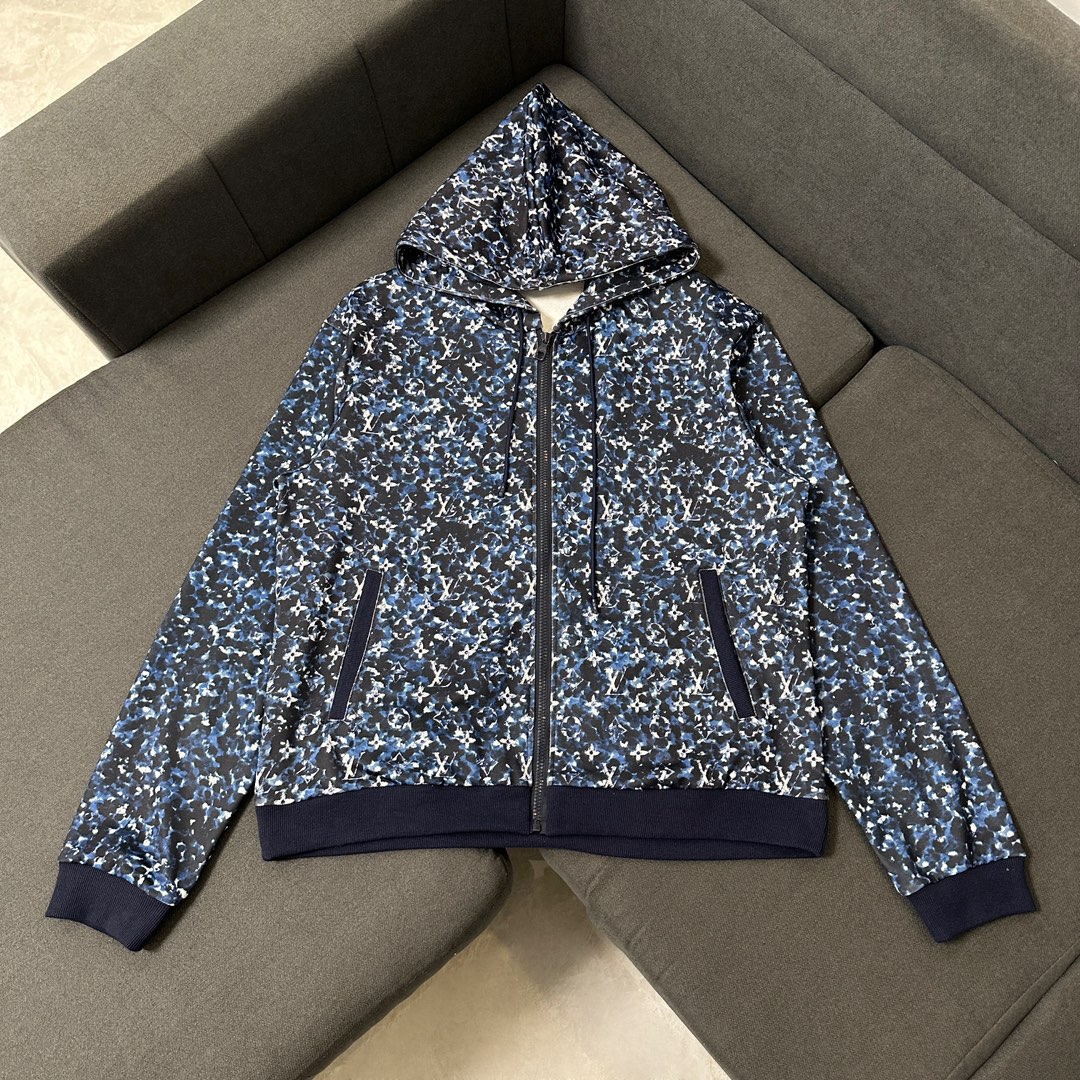 Louis Vuitton /路易威登2023秋冬新款多色Monogram連帽拉鏈運動衫