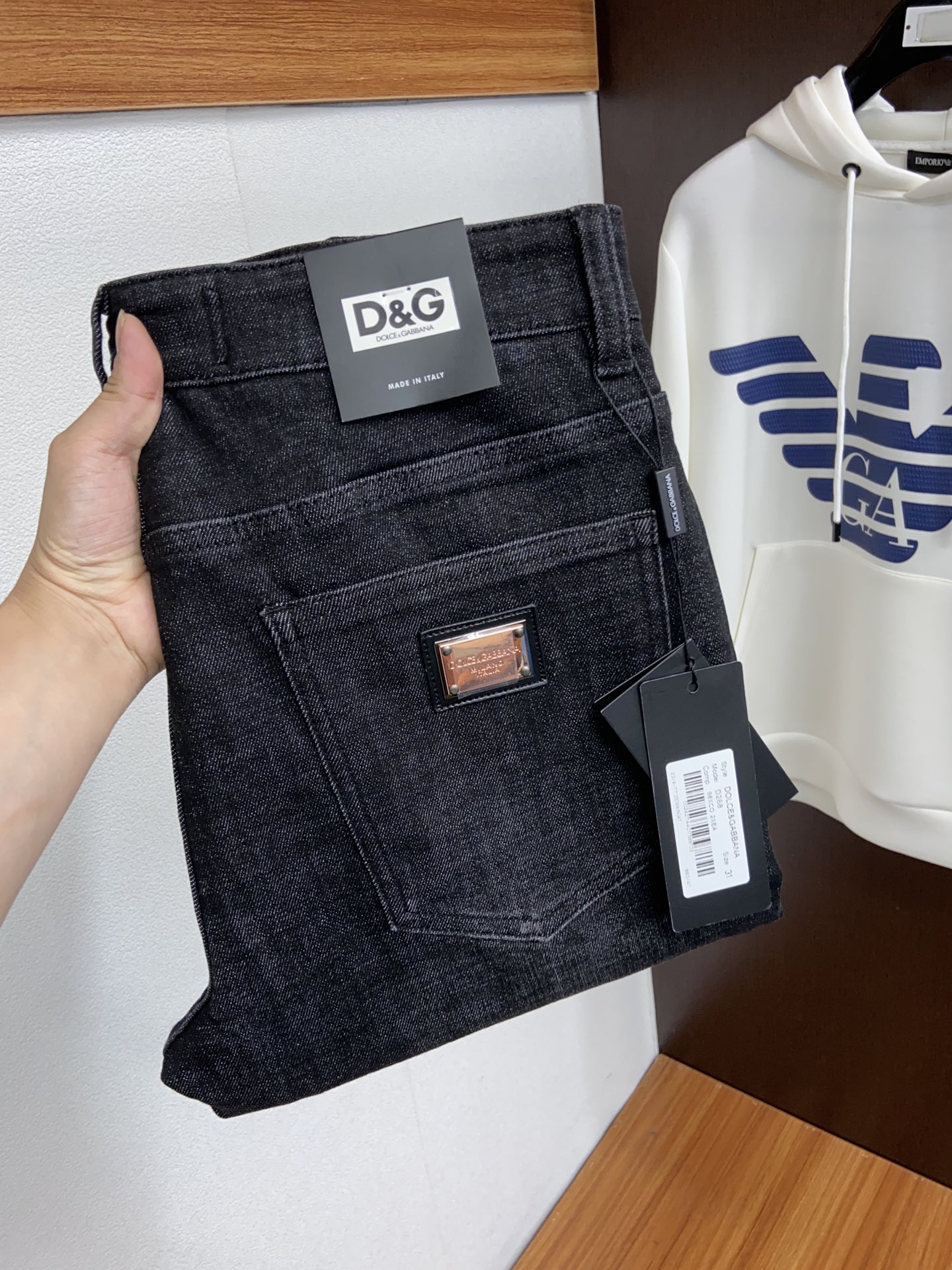 DG 2023秋冬新品男士丹寧小直筒修身牛仔褲