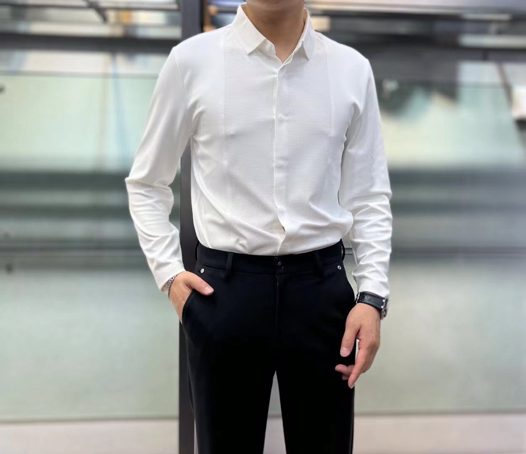 Prada 普拉達秋冬新款淨版拼色長袖襯衫