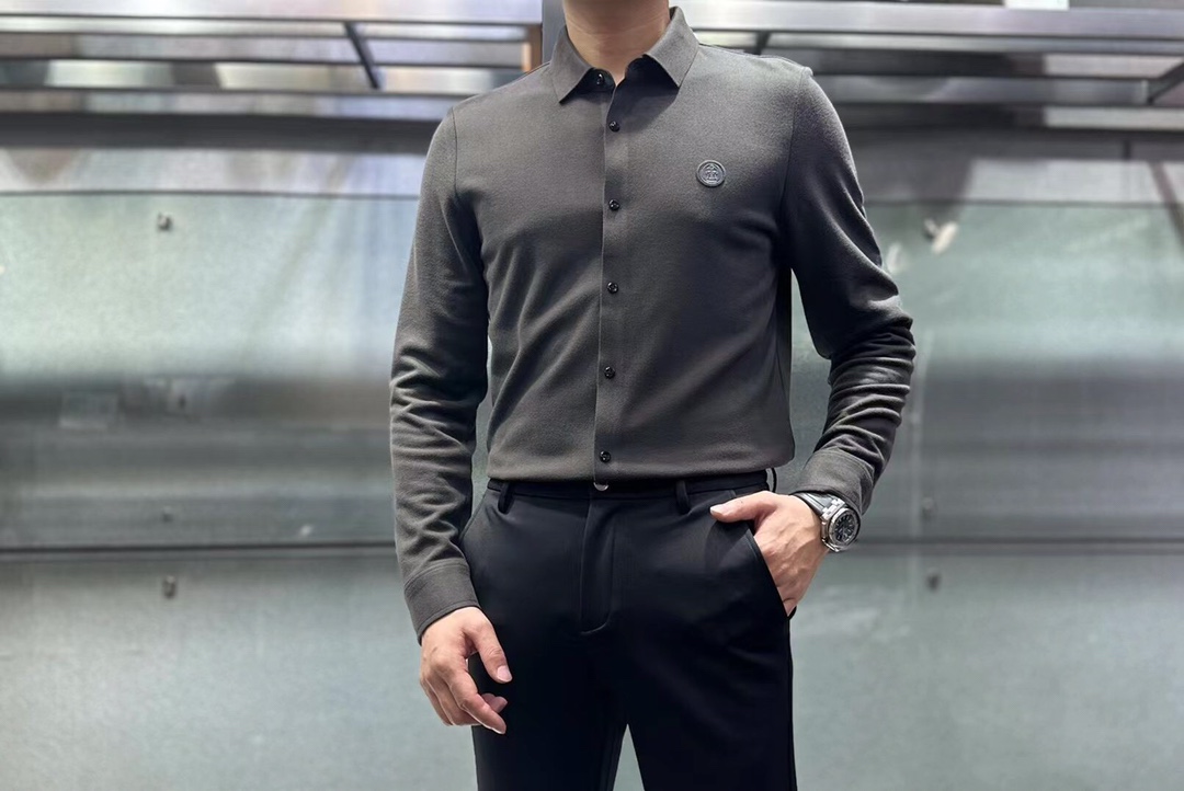 Ermenegildo Zegna 傑尼亞23ss秋冬新品官方時裝款長袖襯衫