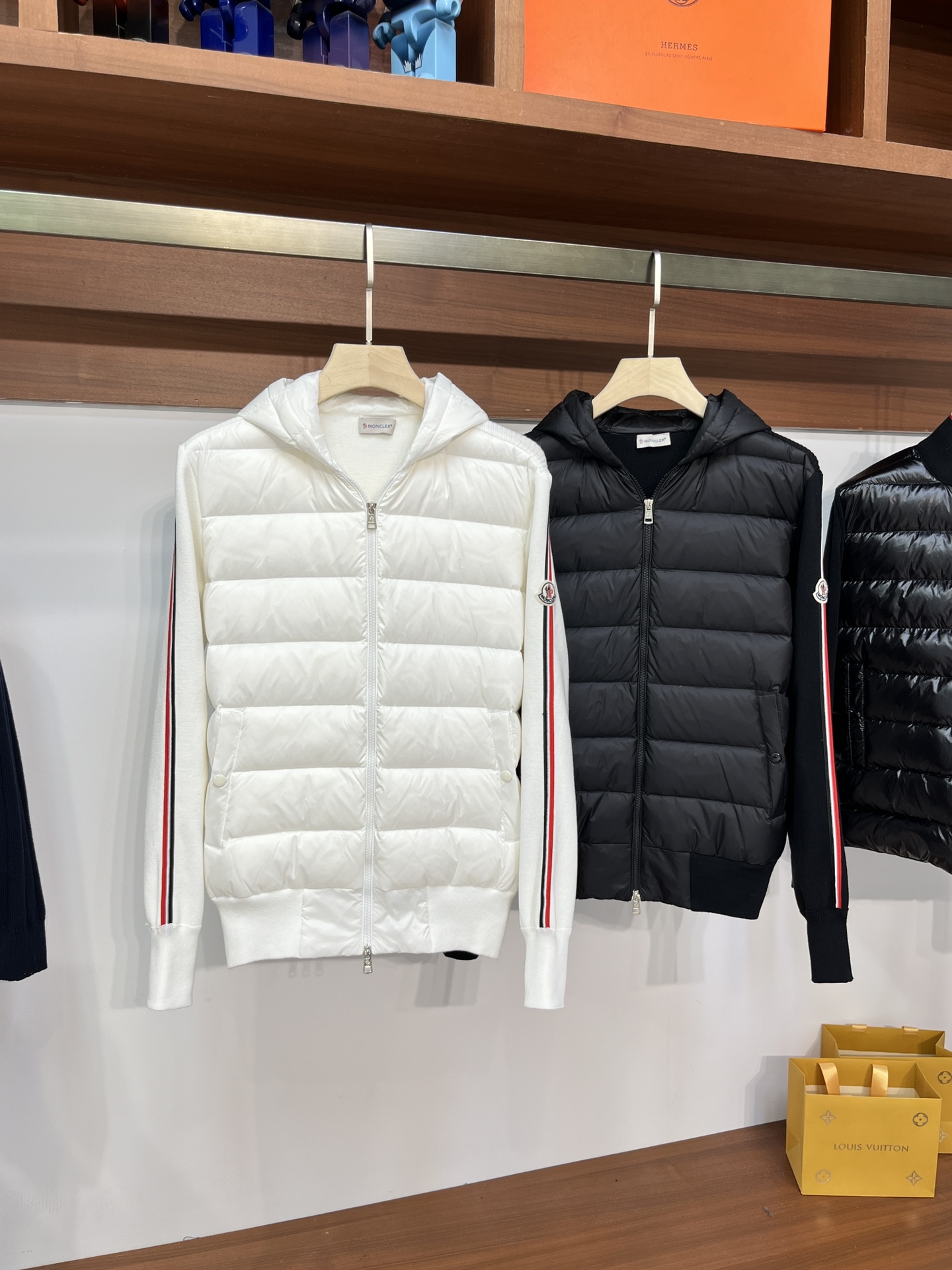 羽絨  M*cler 蒙口 23Fw 休閒輕薄針織拼接連帽時尚羽絨外套上衣