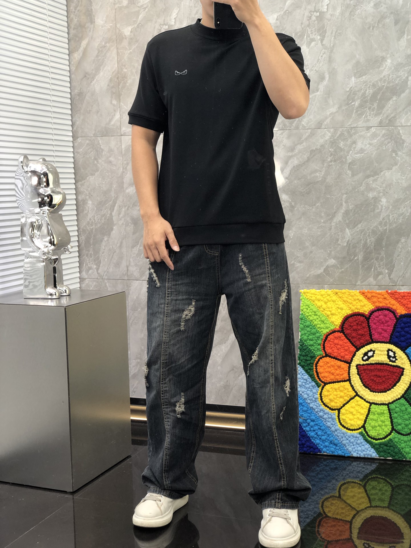 芬迪 Fendi 23ss秋冬新款FD家族短袖高領打底衫