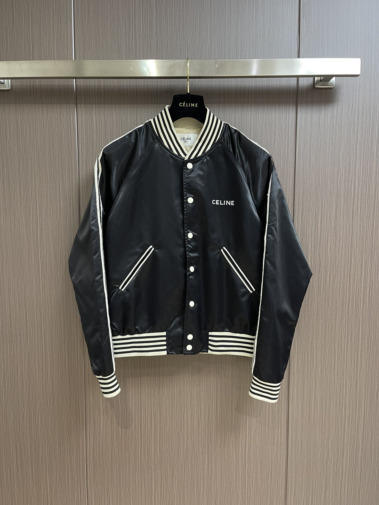 Celine 2023fw 鍛面錦綸棒球夾克