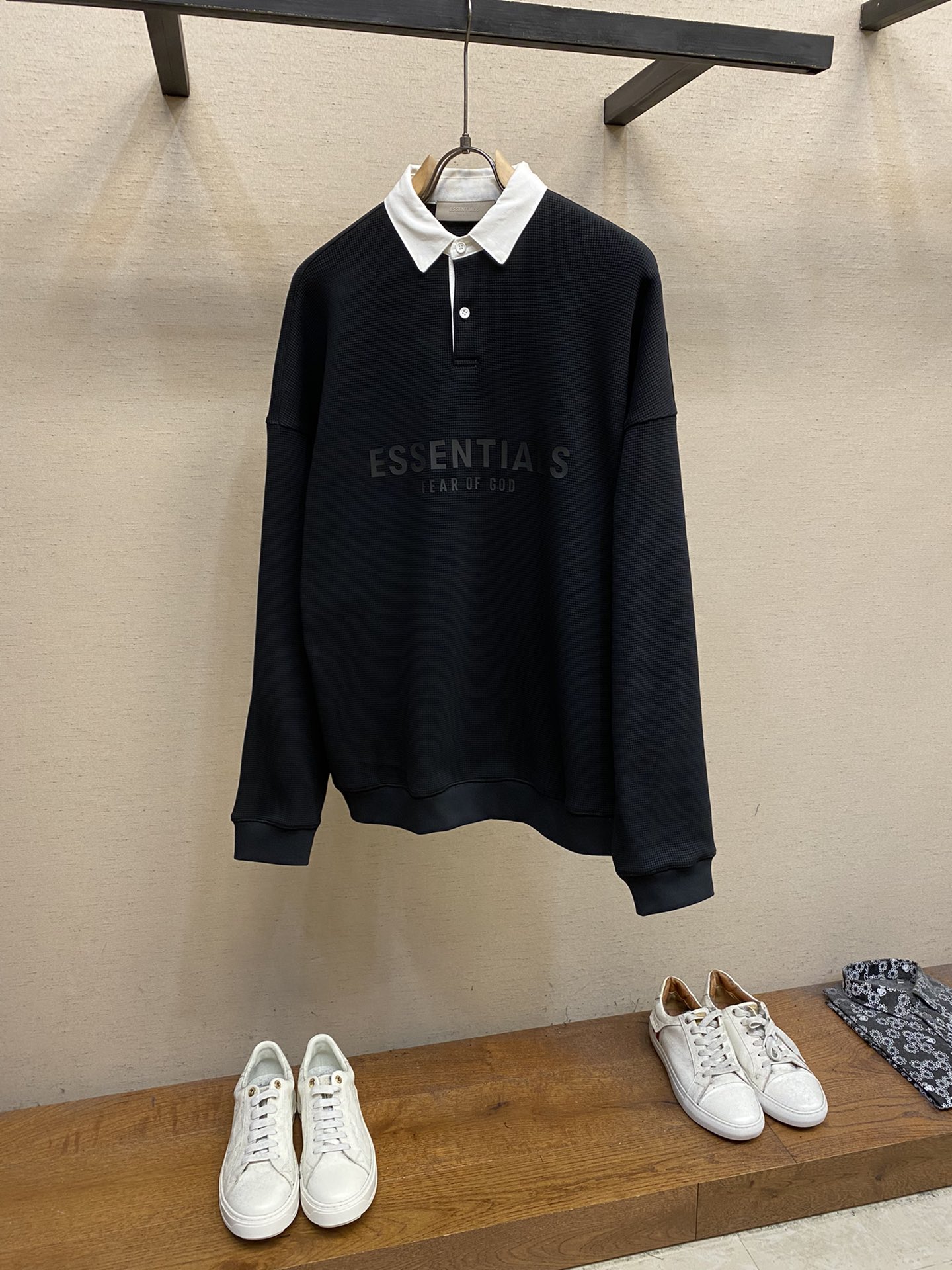 FEAR OF GOD複線ESSENTIALS 美式高街 男女同款華夫格POLO衫