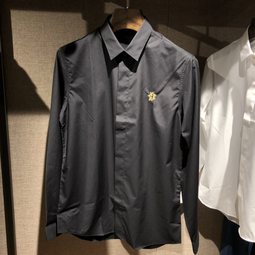 Di奧 金色刺繡logo襯衫