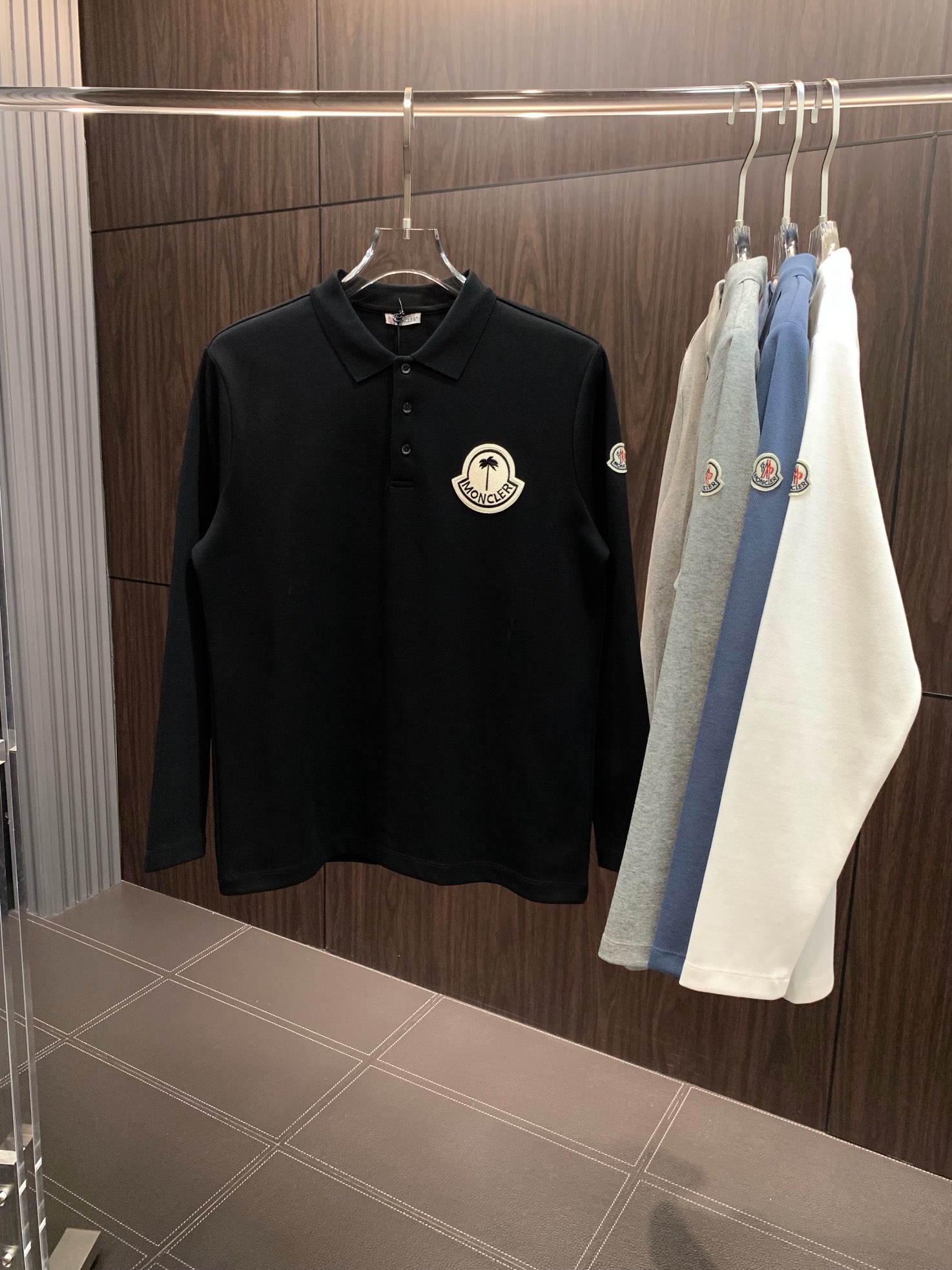 高端男士珠地棉翻領長袖POLO馬球衫