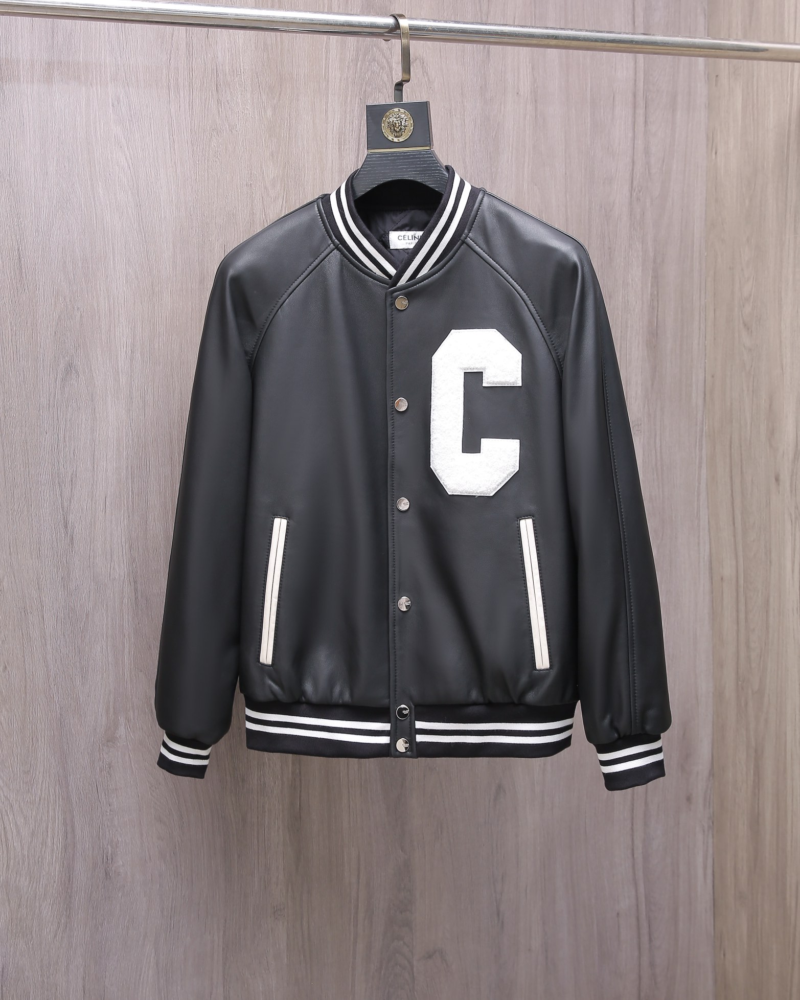 Celin賽琳 男女同款 真皮棒球服夾克