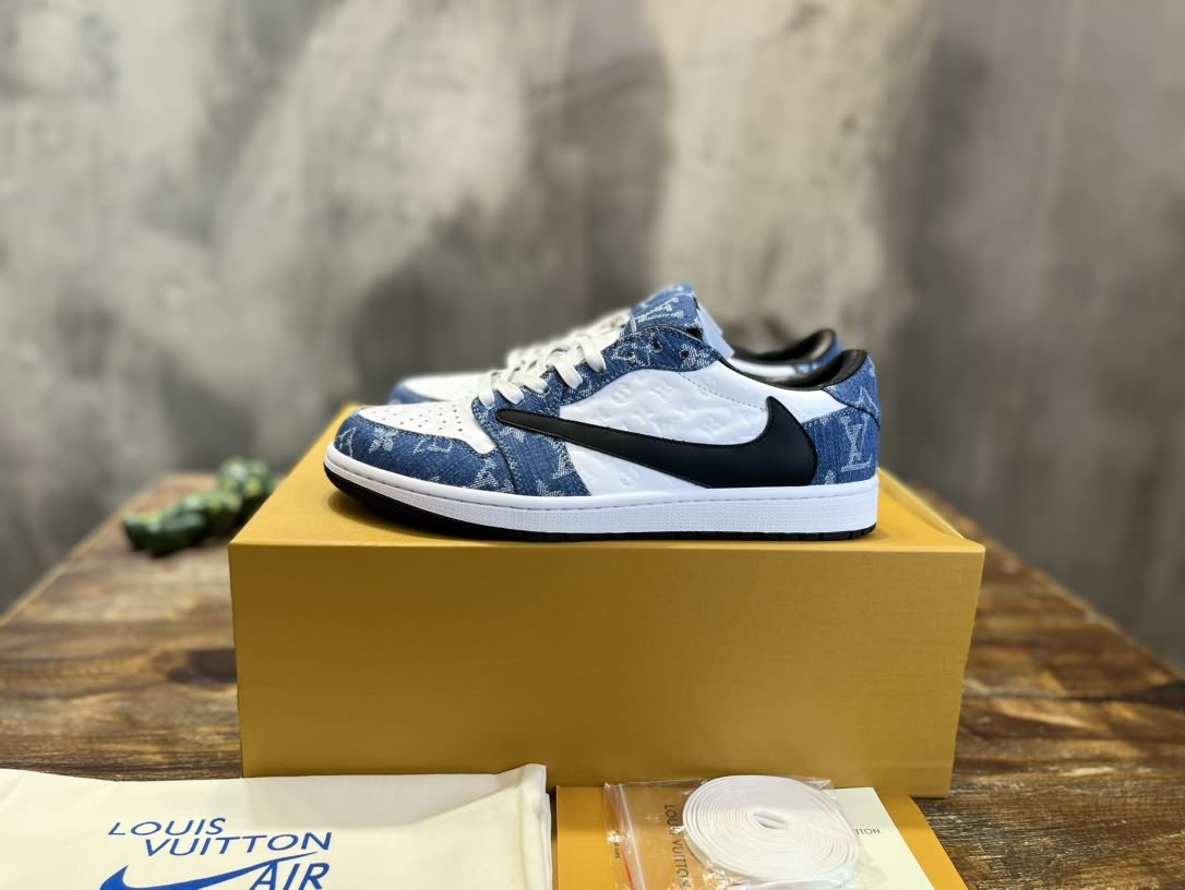 2023 LV & AJ1 聯名款 最新倒勾 板鞋