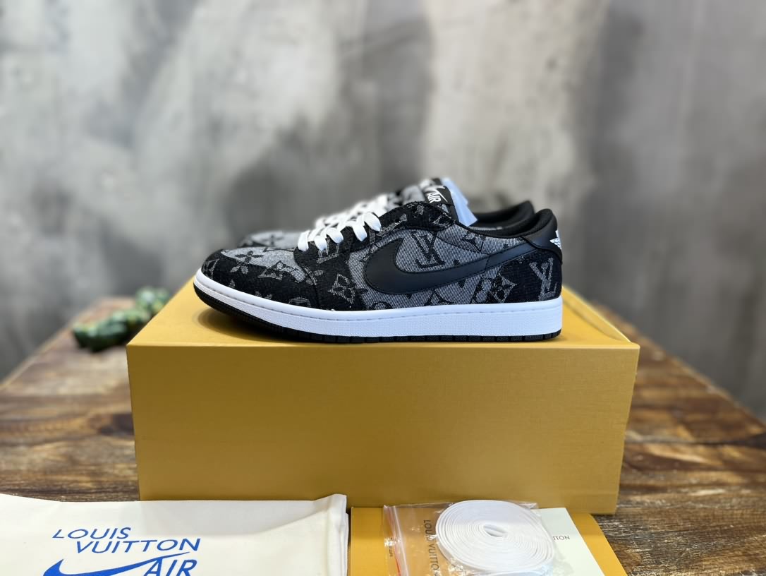 2023 LV & AJ1 聯名款 最新倒勾 板鞋
