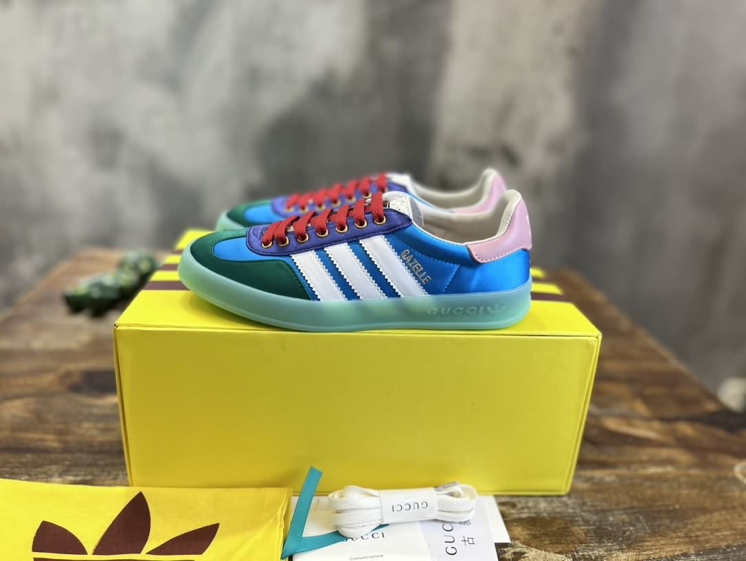 adidas x Gucci聯名款Gazelle運動鞋 情侶款休閒板鞋