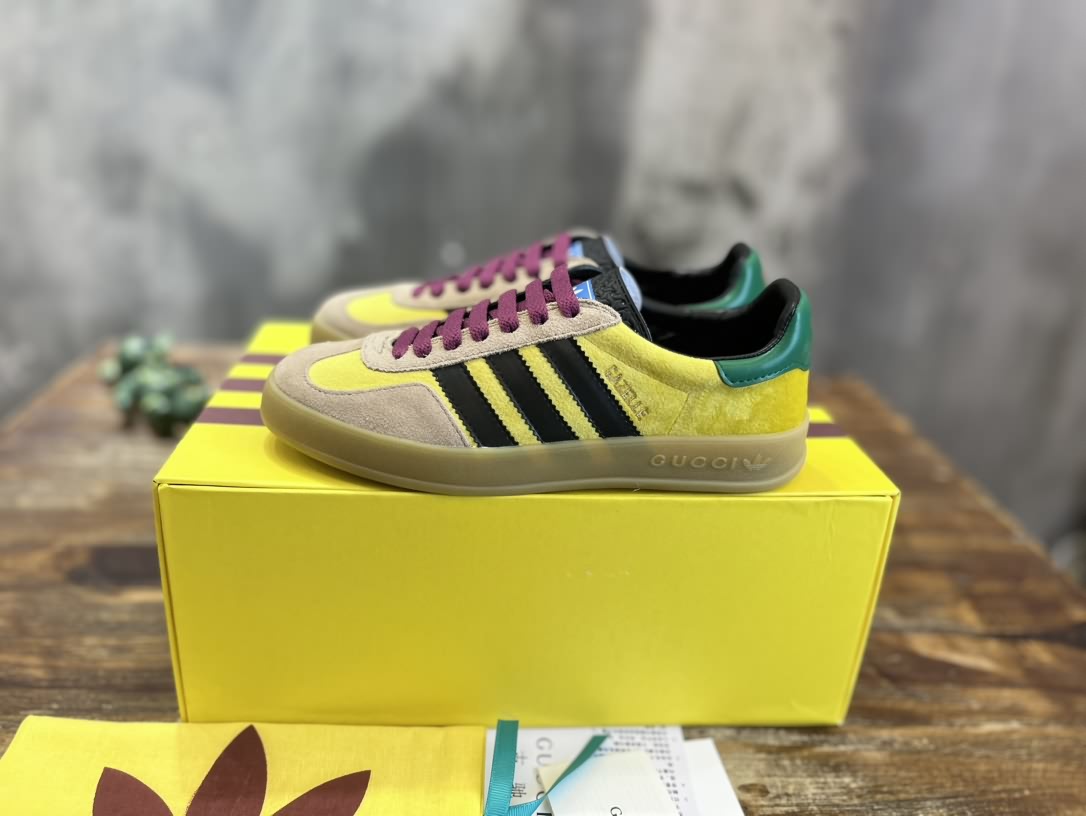adidas x Gucci聯名款Gazelle運動鞋 情侶款休閒板鞋