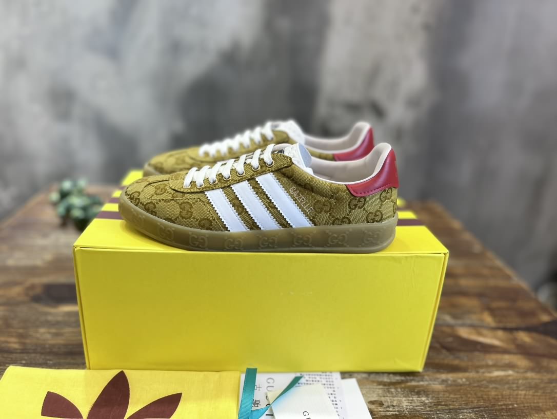 adidas x Gucci聯名款Gazelle運動鞋 情侶款休閒板鞋