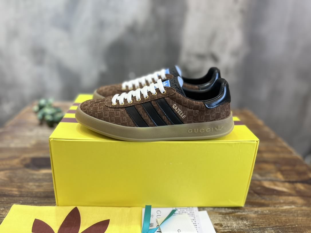 adidas x Gucci聯名款Gazelle運動鞋 情侶款休閒板鞋