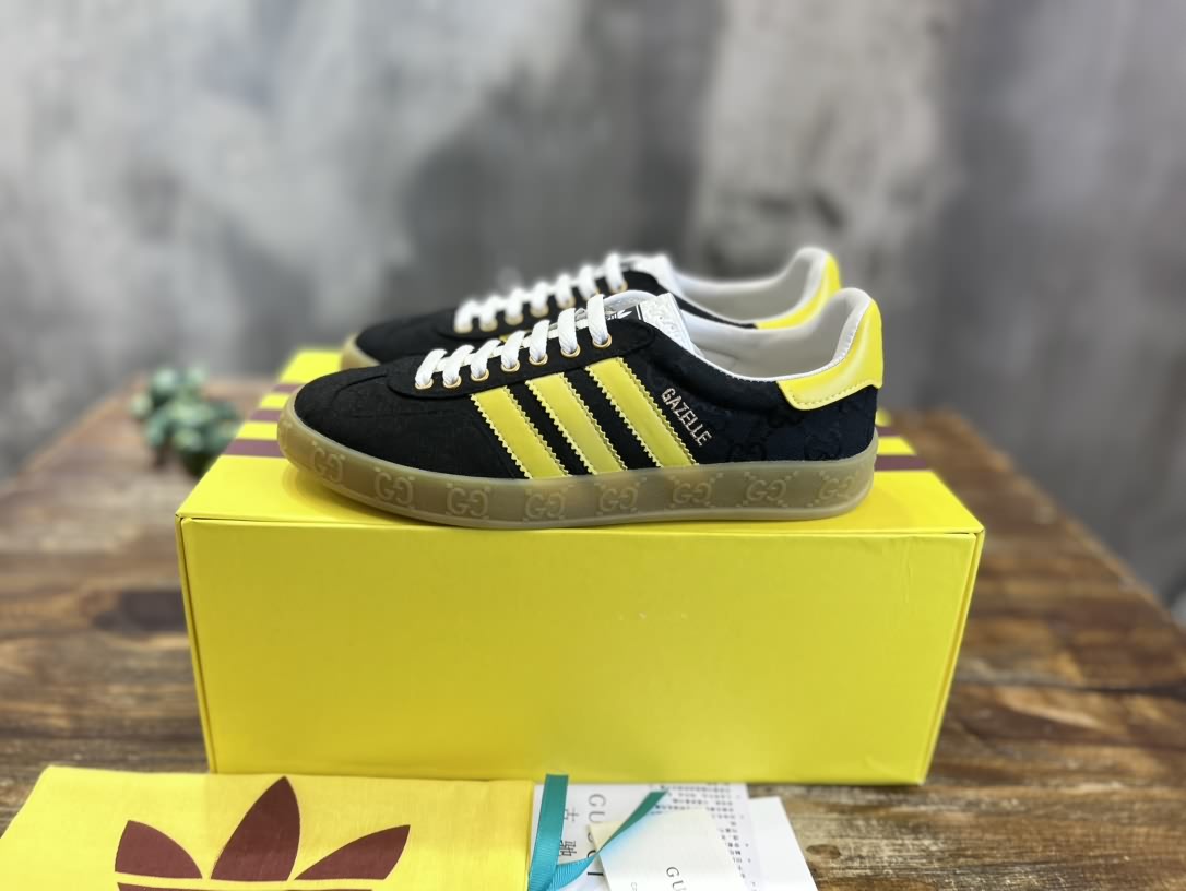 adidas x Gucci聯名款Gazelle運動鞋 情侶款休閒板鞋