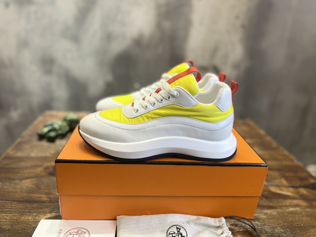 愛馬仕hermes【男款】H家23ss小白鞋