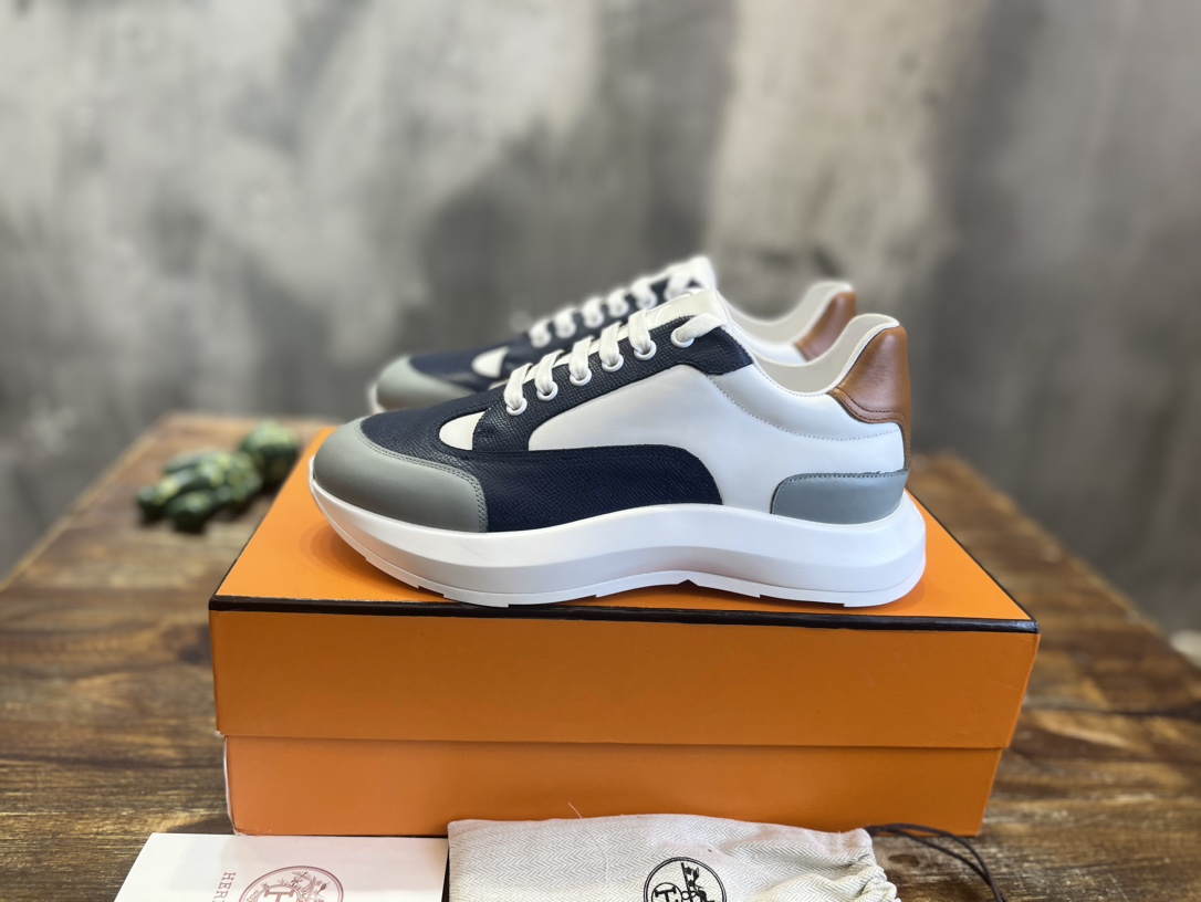 愛馬仕hermes【男款】H家23ss小白鞋