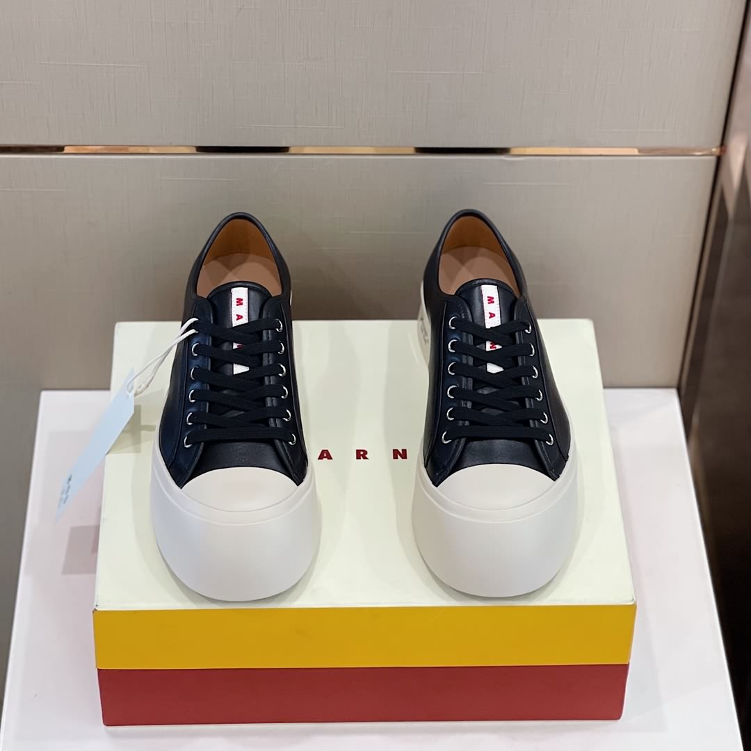 Marni厚底系帶大頭男款休閒鞋