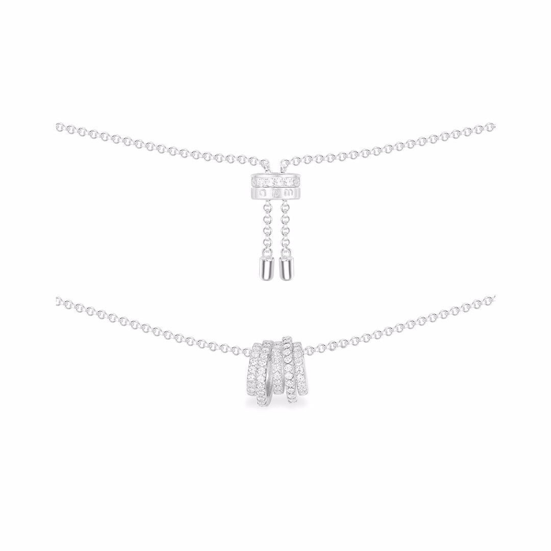 Apm monaco 多層鑽小蠻腰項鏈白鑽