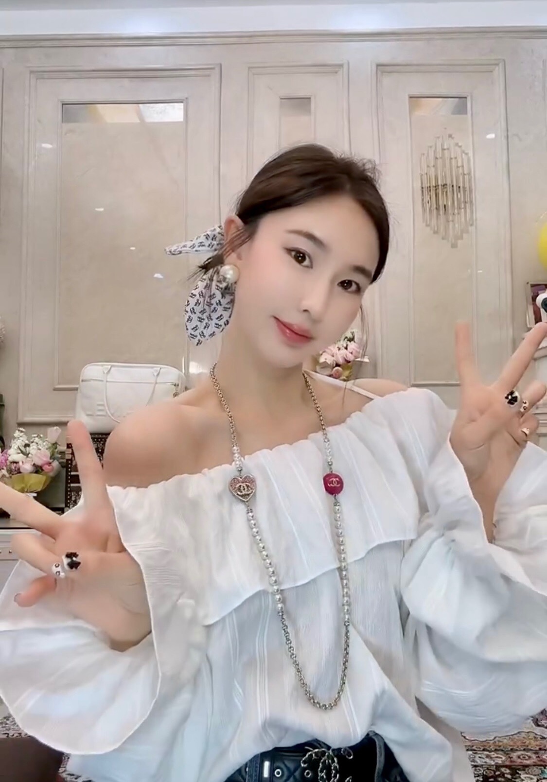 香 23P滿鑽愛心毛衣鏈